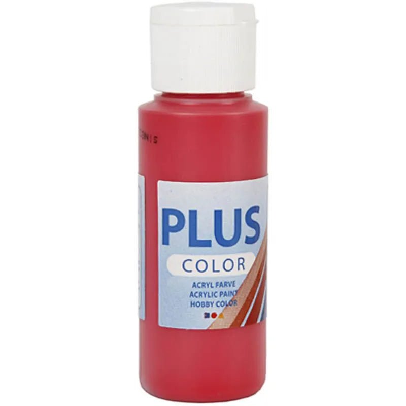 Plus Color Hobbyfärg - Akrylfärg 60 ml Matt - Berry Red - 1 - Creative Company - Tidformera