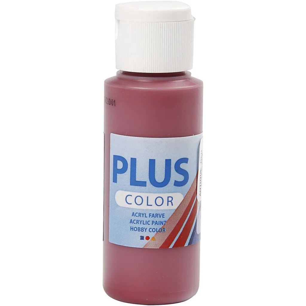 Plus Color Hobbyfärg - Akrylfärg 60 ml Matt - Röd - 1 - Creative Company - Tidformera