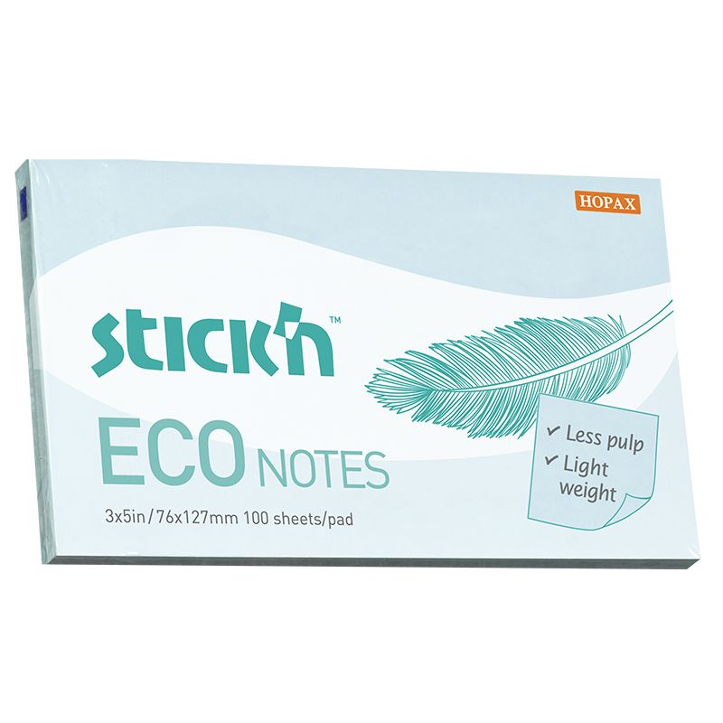 Post - it Eco notes - 76 x 127 mm - Blå - 1 - Stick'n - Tidformera
