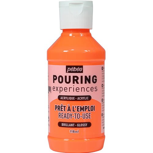 Pouringfärg Pebeo Experiences - 118 ml Glossy - Fluorescent Orange - 1 - Pebeo - Tidformera