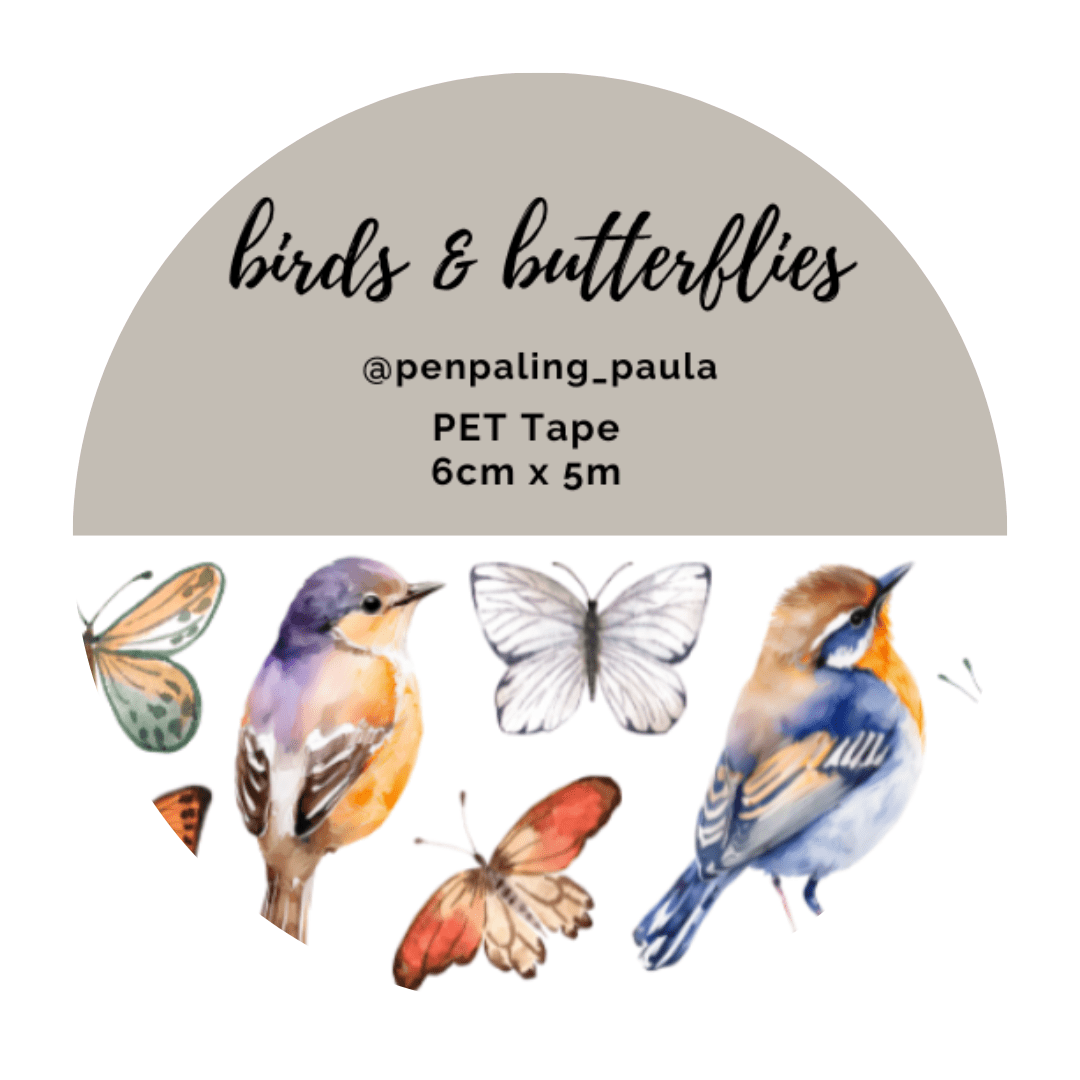 Pre cut Pet Tape - Penpaling Paula - Birds & butterflies - 1 - Penpaling Paula - Tidformera