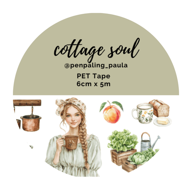 Pre cut Pet Tape - Penpaling Paula - Cottage Soul - 1 - Penpaling Paula - Tidformera