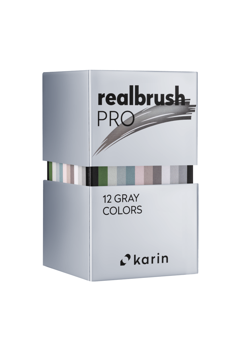 Realbrush PRO 12 - pack - Gray colors - 4 - Karin - Tidformera