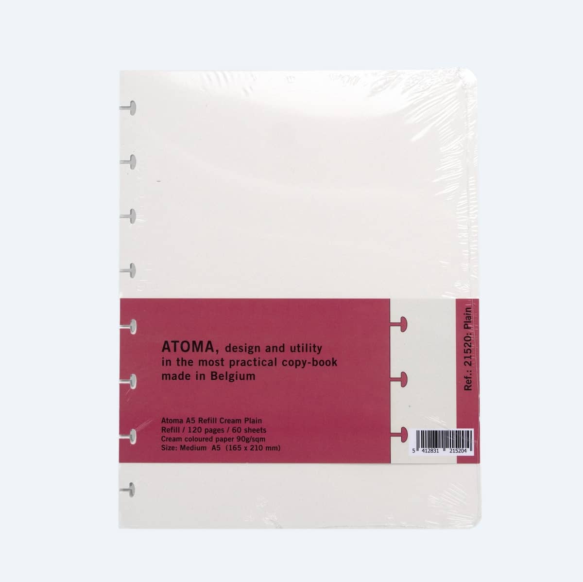 Inplastade olinjerade papper i A5 format. Refill Atoma Notebook A5