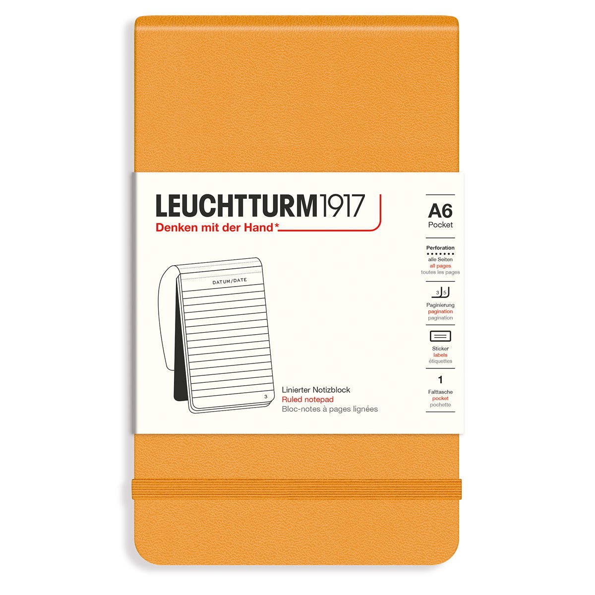 Reporterblock Lt A6 Hård pärm Linjerad - Rising Sun - 1 - Leuchtturm1917 - Tidformera