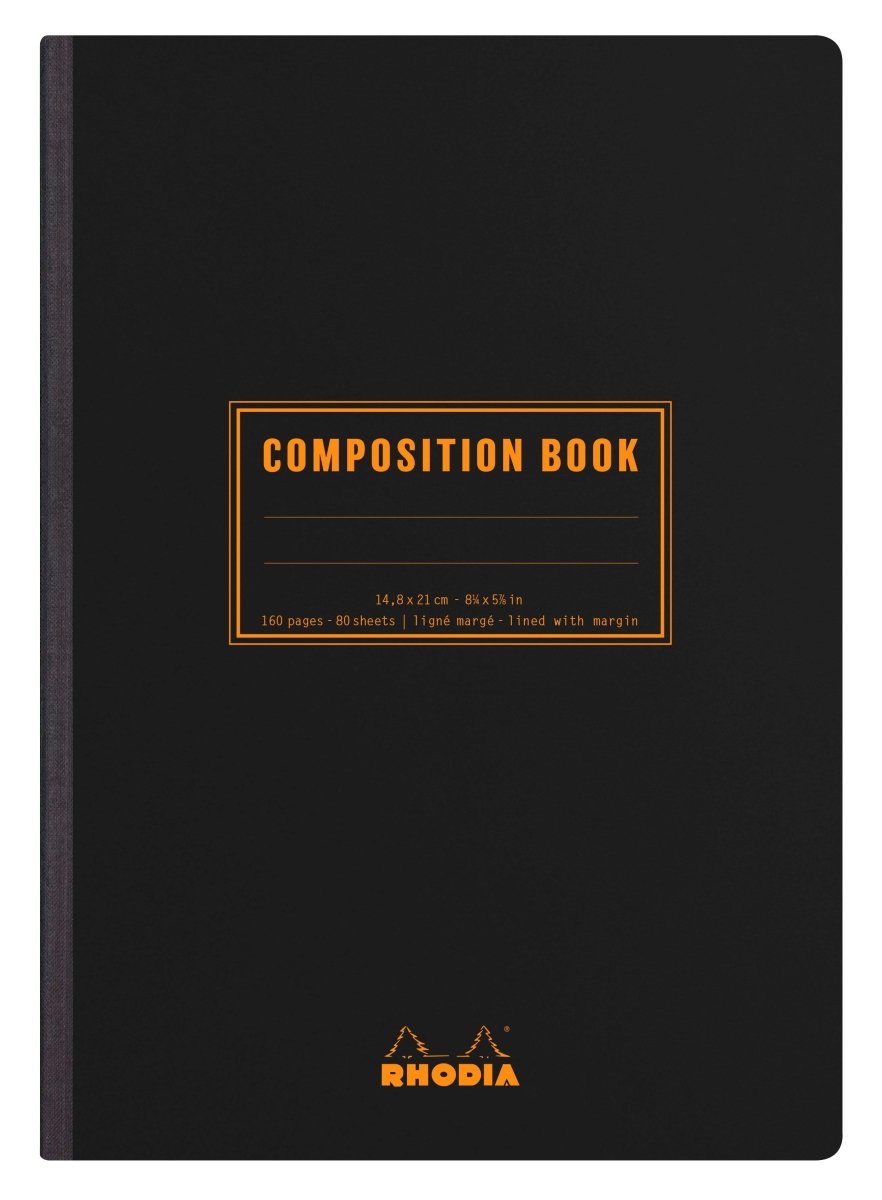 Rhodia Skrivhäfte - Composition book - A5 Svart - Linjerad från Rhodia - Svart skrivhäfte - Tidformera