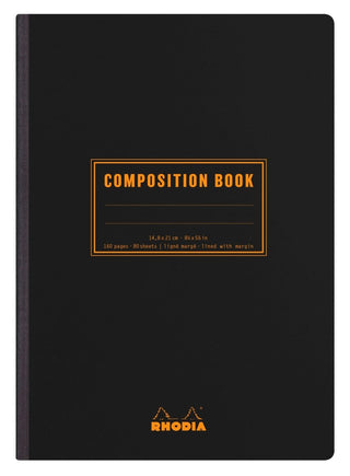 Rhodia Skrivhäfte - Composition book - A5 Svart - Linjerad från Rhodia - Svart skrivhäfte - Tidformera