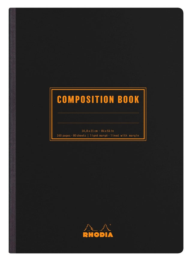 Rhodia Skrivhäfte - Composition book - A5 Svart - Linjerad från Rhodia - Svart skrivhäfte - Tidformera
