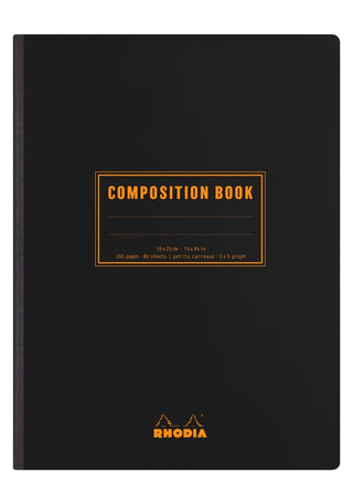 Rhodia Skrivhäfte - Composition book - B5 Svart - Linjerad från Rhodia - Svart skrivhäfte - Tidformera