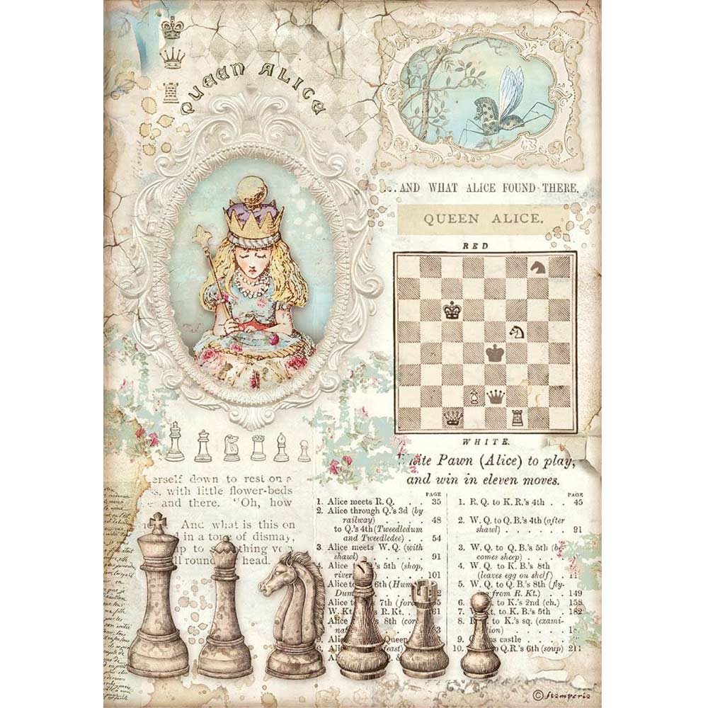 Rice Paper A4 - Alice - 6 - pack - 5 - Stamperia - Tidformera