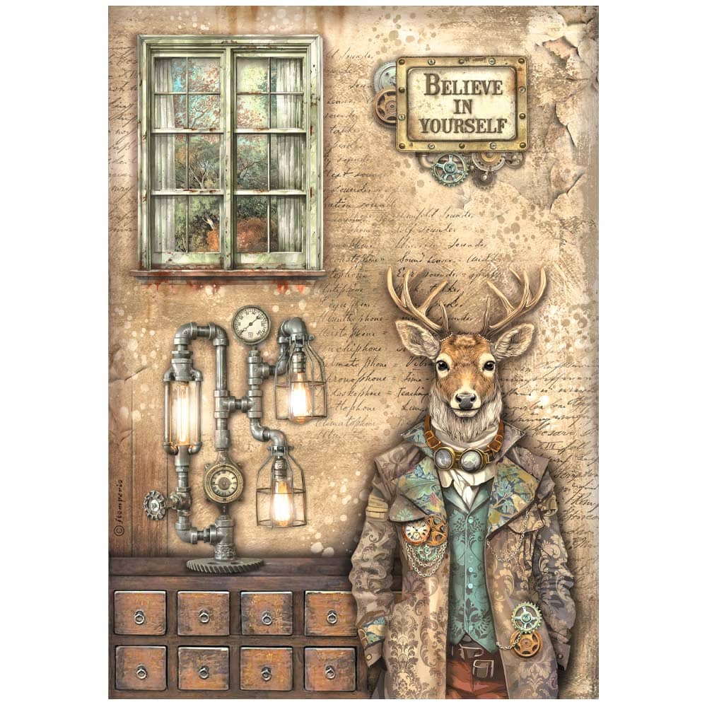 Rice Paper A4 - Alterego - Deer - 1 - Stamperia - Tidformera