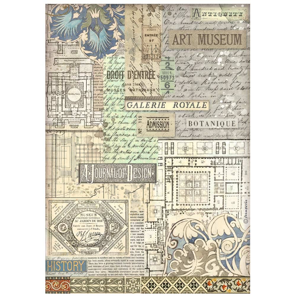 Rice Paper A4 - Art of Travelling - 6 - pack - 3 - Stamperia - Tidformera