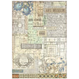 Rice Paper A4 - Art of Travelling - Museum Background - 1 - Stamperia - Tidformera