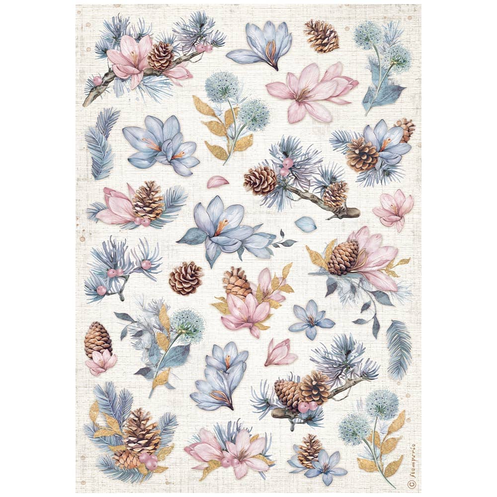 Rice Paper A4 - Dewdrops - 6 - pack - 6 - Stamperia - Tidformera