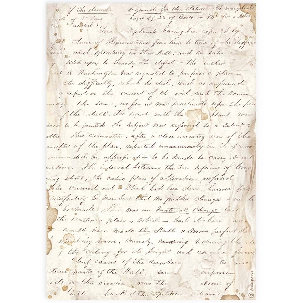 Rice Paper A4 - Handmade Letter - 1 - Stamperia - Tidformera