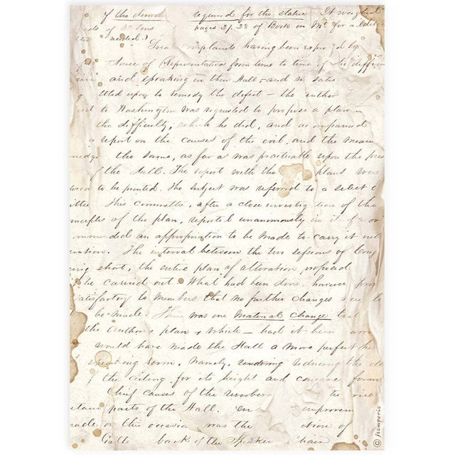 Rice Paper A4 - Handmade Letter - 1 - Stamperia - Tidformera