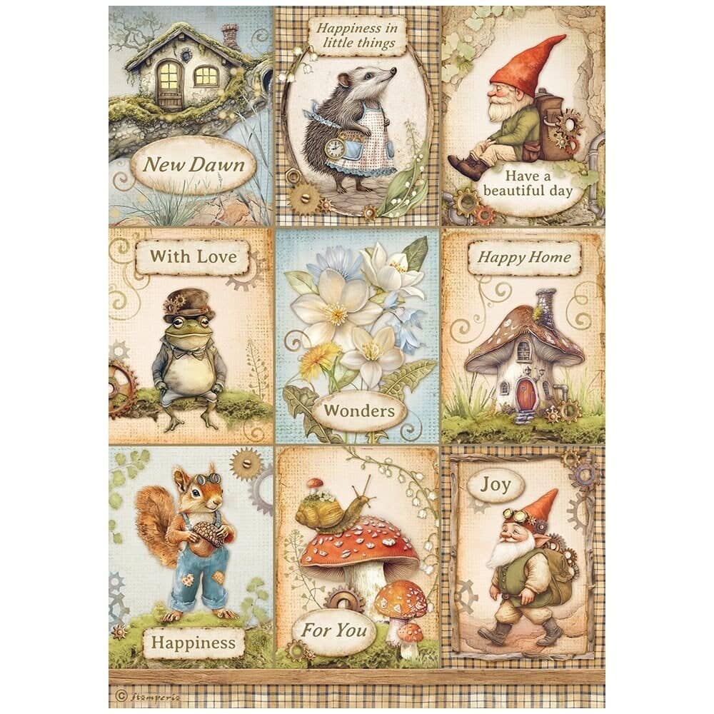Rice Paper A4 - Hidden Grove - Cards - 1 - Stamperia - Tidformera