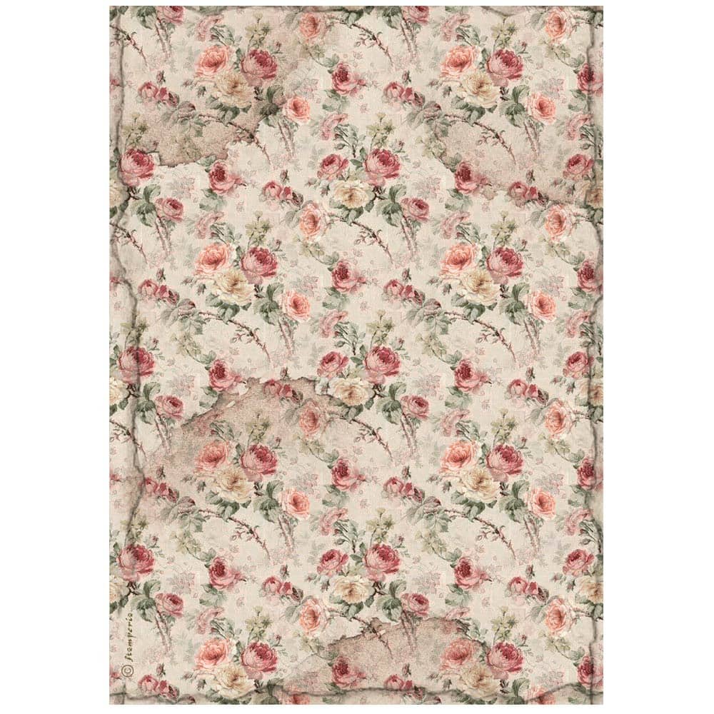 Rice Paper A4 - House of Roses - 6 - pack - 7 - Stamperia - Tidformera