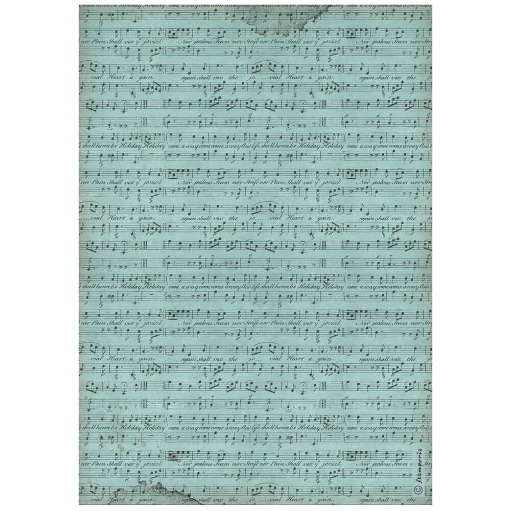 Rice Paper A4 - Music - Score - 1 - Stamperia - Tidformera