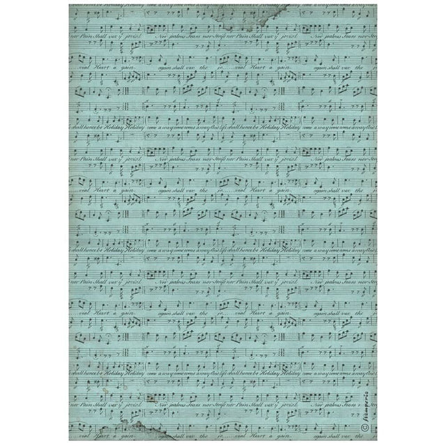 Rice Paper A4 - Music - Score - 1 - Stamperia - Tidformera