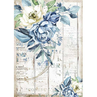 Rice Paper A4 - Romantic Sea Dream Blue - 1 - Stamperia - Tidformera