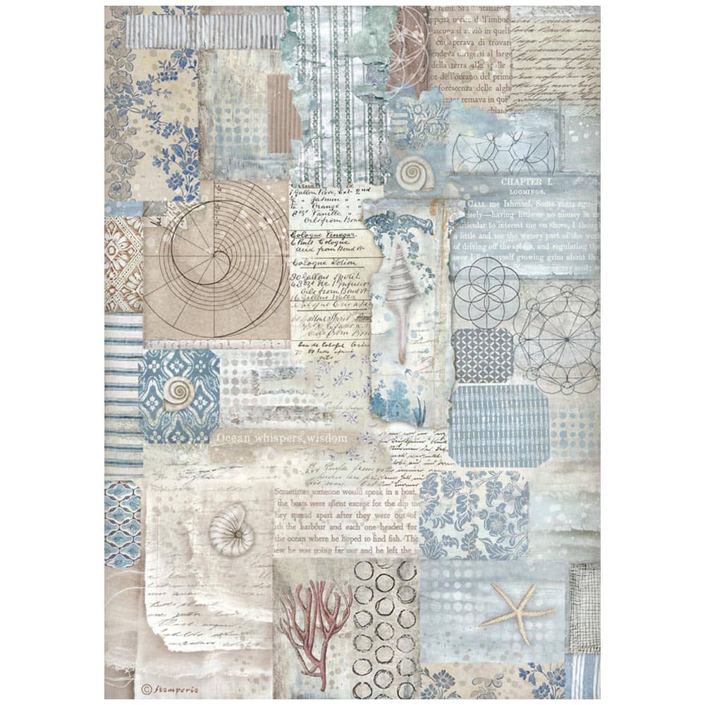 Rice Paper A4 - Silent Sea - 6 - pack - 4 - Stamperia - Tidformera