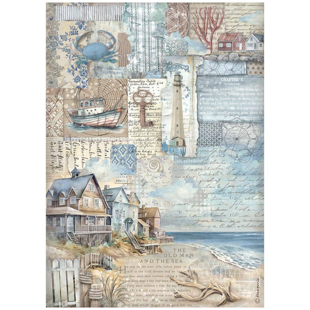 Rice Paper A4 - Silent Sea - 6 - pack - 3 - Stamperia - Tidformera