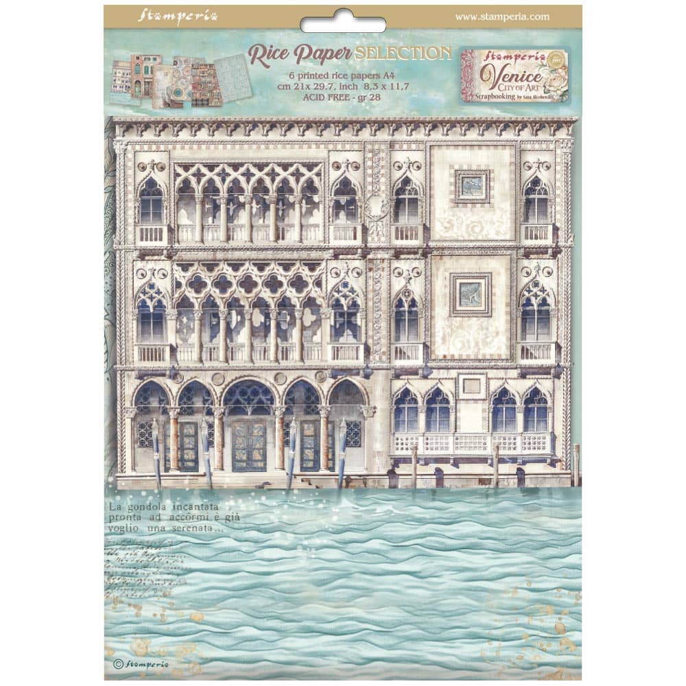 Rice Paper A4 - Venice City of Art - 6 - pack - 1 - Stamperia - Tidformera