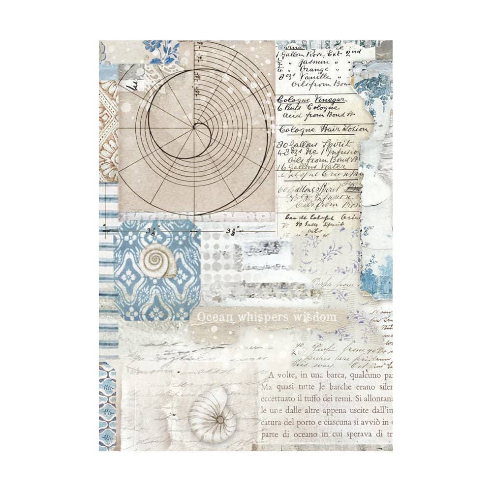 Rice Paper A6 - Silent Sea - 8 - pack - 9 - Stamperia - Tidformera