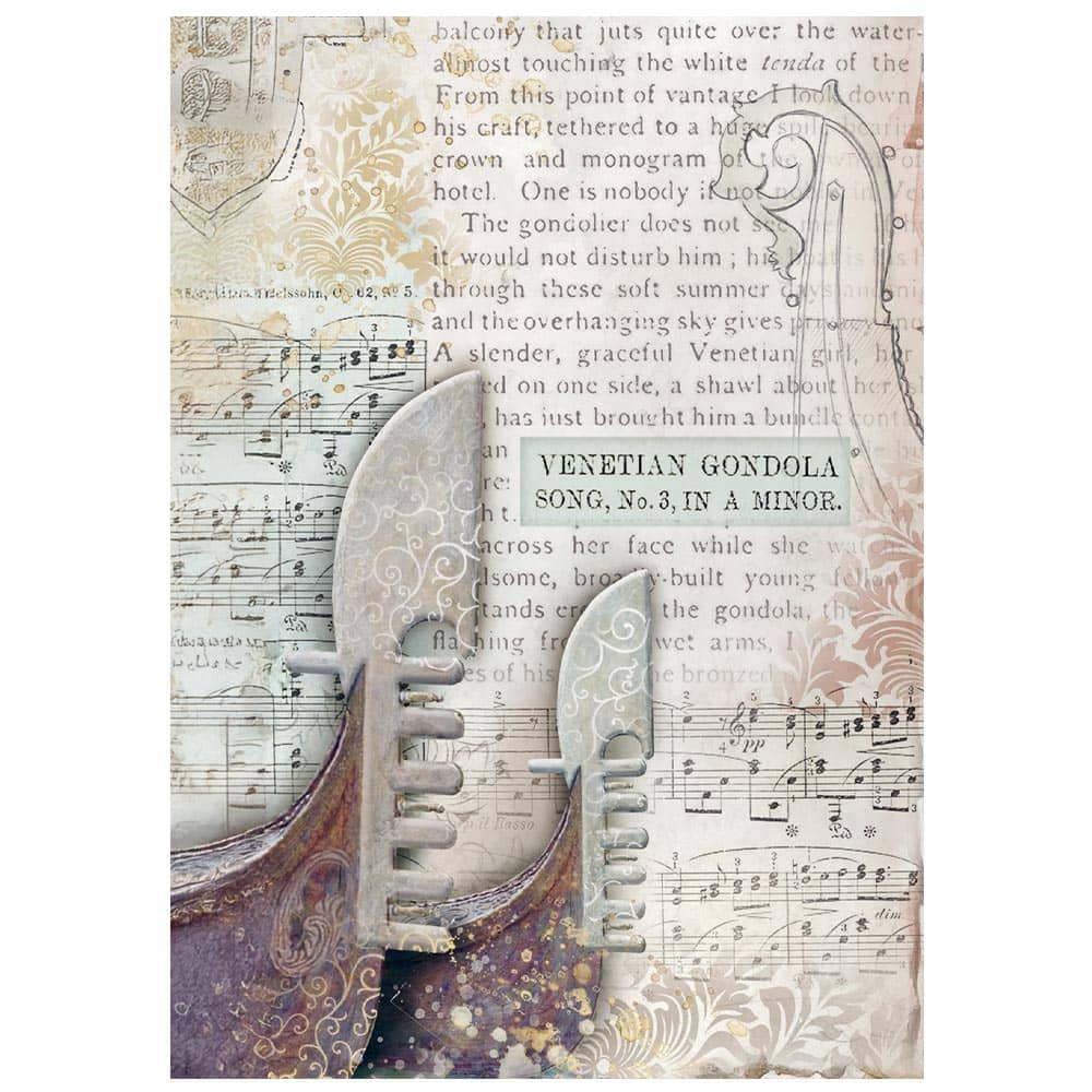 Rice Paper A6 - Venice City of Art - 8 - pack - 4 - Stamperia - Tidformera