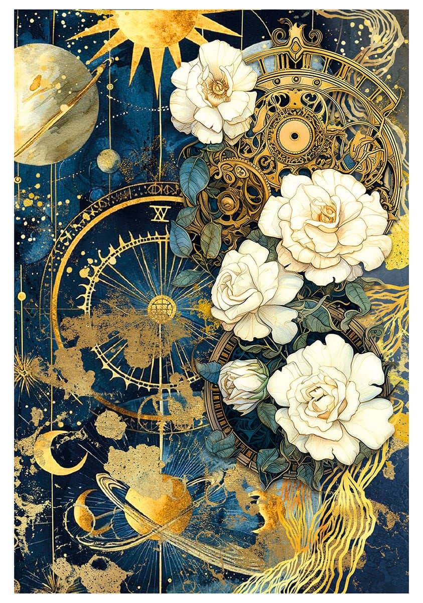 Rice Paper Art set - A4 - 4 - pack - Celestial - 2 - Ciao Bella - Tidformera