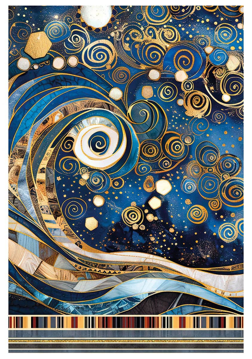 Rice Paper Art set - A4 - 4 - pack - Celestial - 5 - Ciao Bella - Tidformera