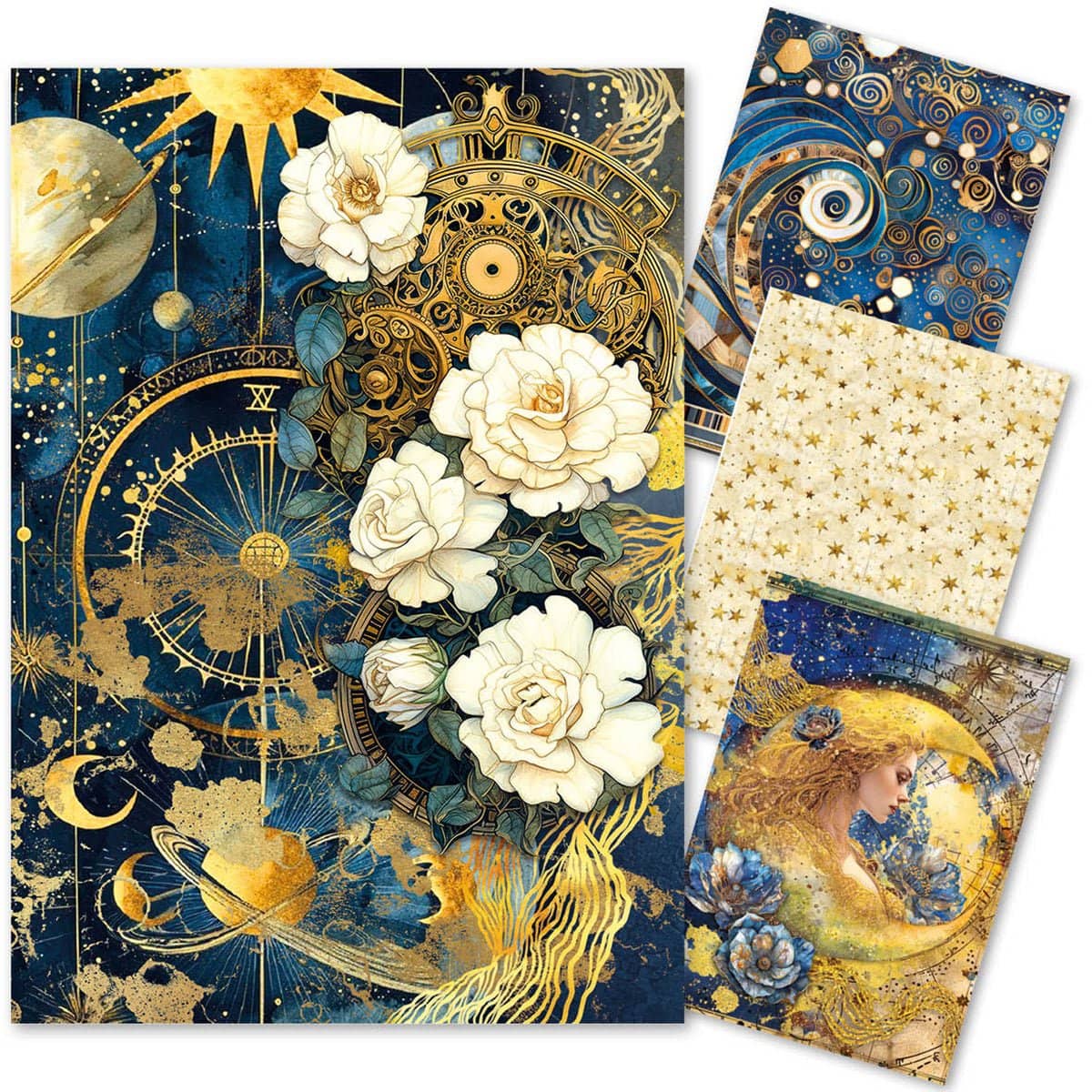 Rice Paper Art set - A4 - 4 - pack - Celestial - 1 - Ciao Bella - Tidformera
