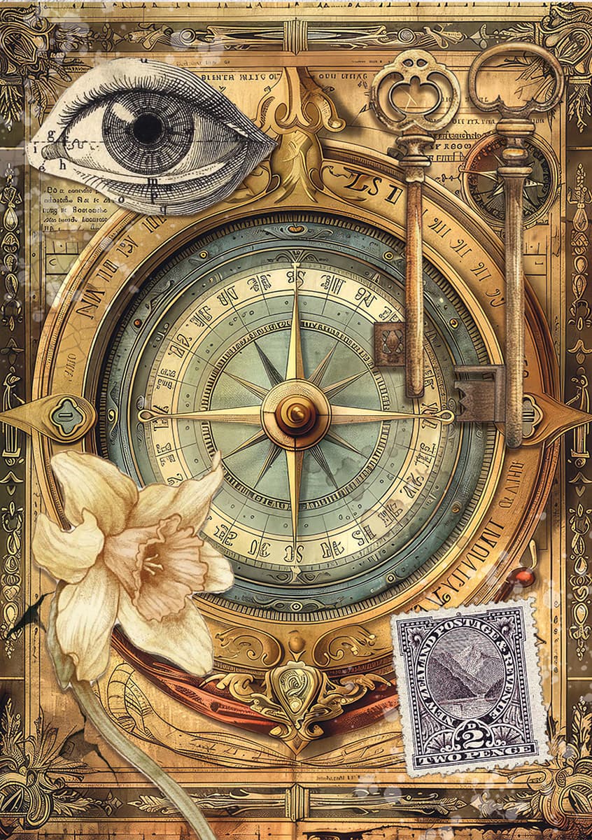 Rice Paper Art set - A5 - 8 - pack - Cabinet of Curiosities - 7 - Ciao Bella - Tidformera