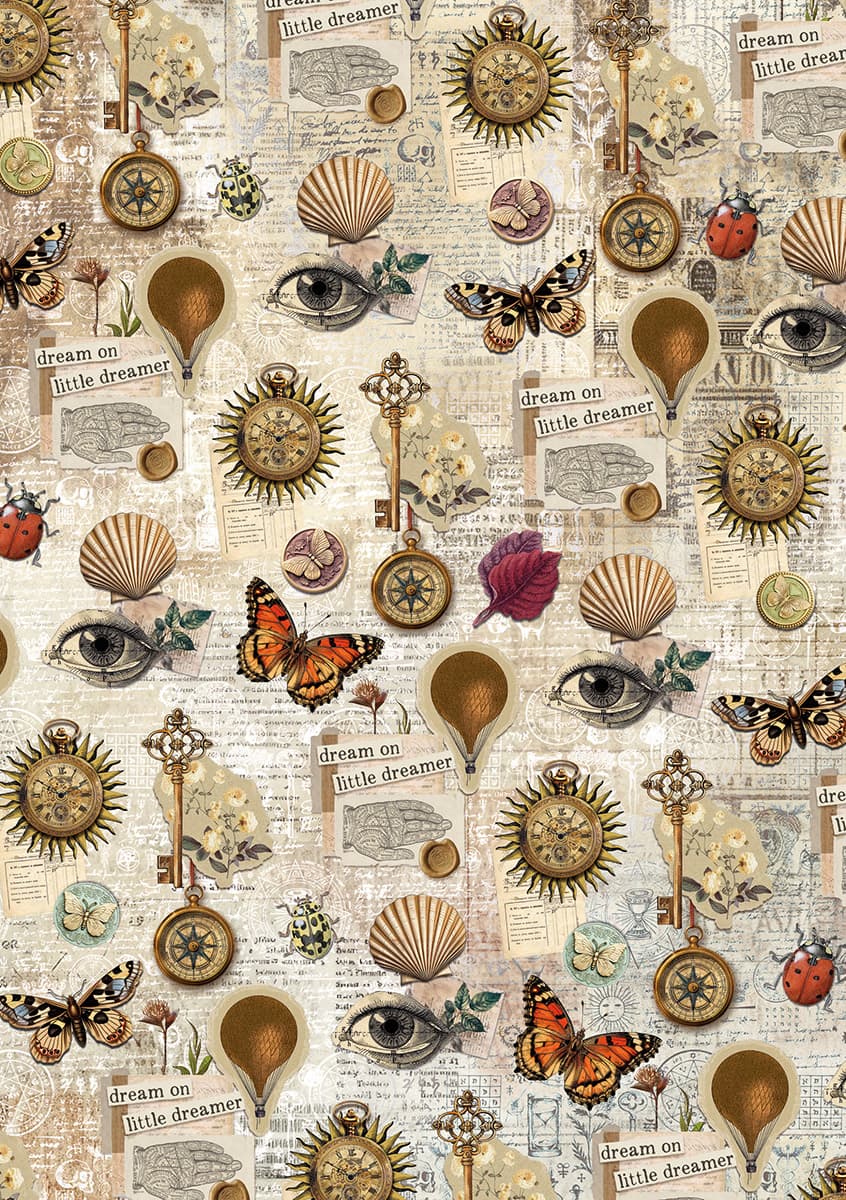 Rice Paper Art set - A5 - 8 - pack - Cabinet of Curiosities - 6 - Ciao Bella - Tidformera