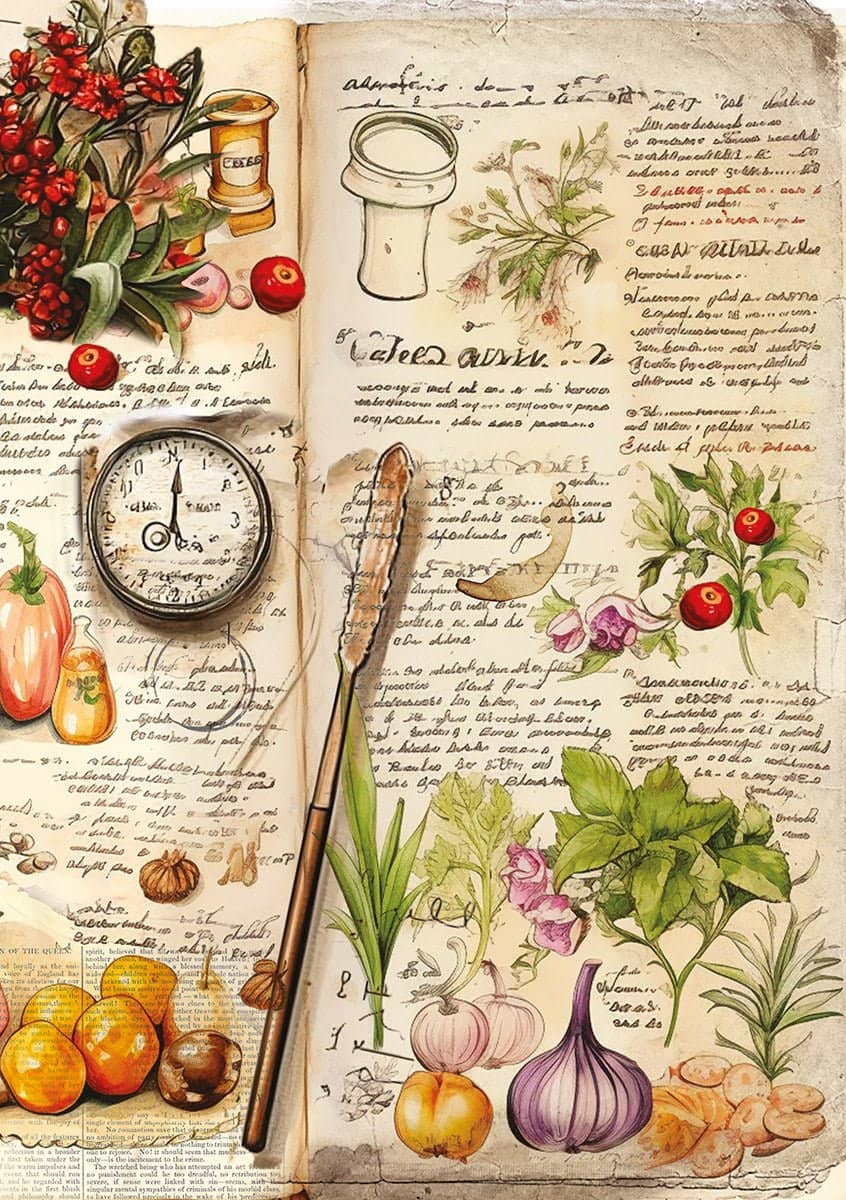 Rice Paper Art set - A5 - 8 - pack - CookBook - 9 - Ciao Bella - Tidformera