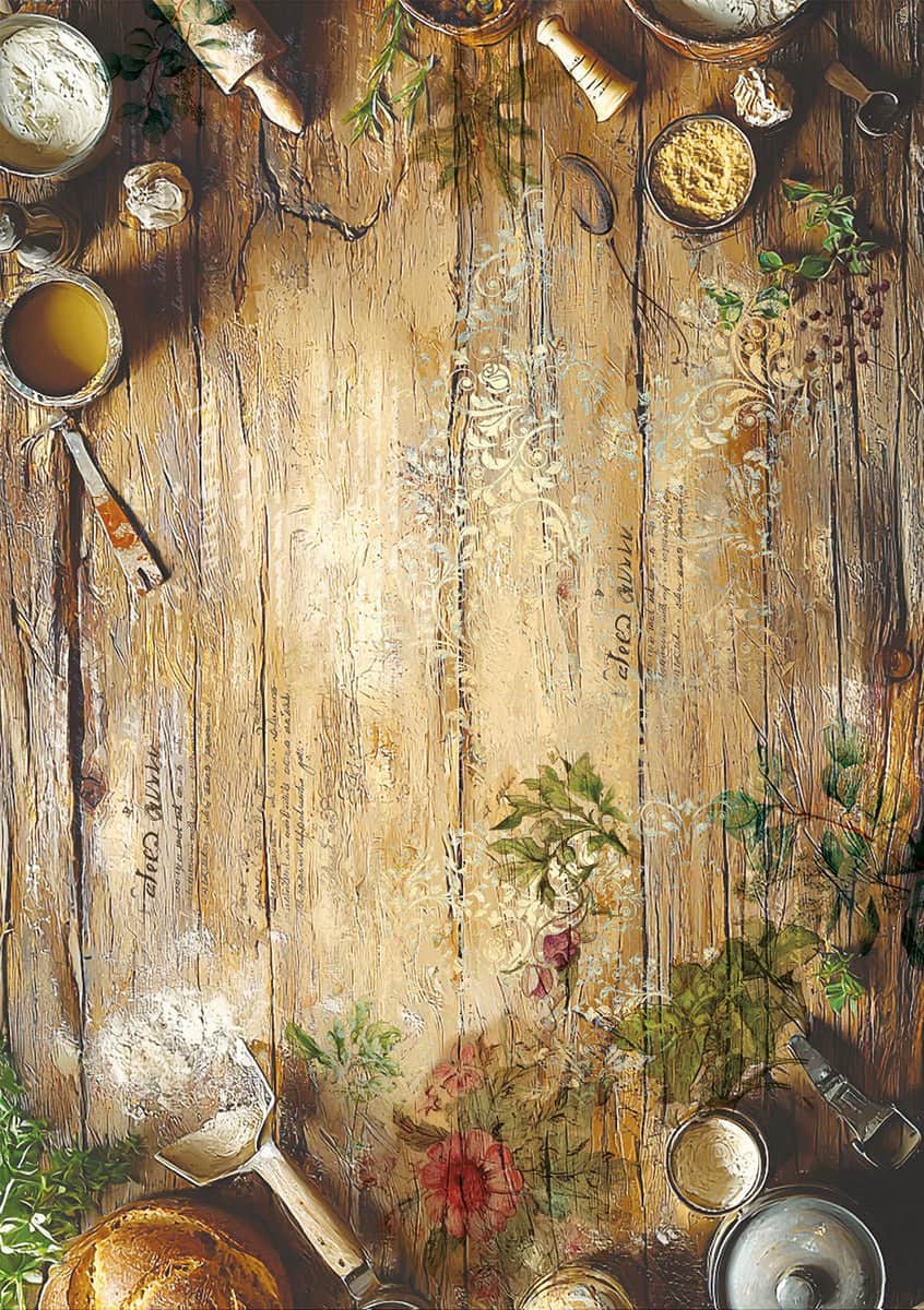 Rice Paper Art set - A5 - 8 - pack - CookBook - 3 - Ciao Bella - Tidformera