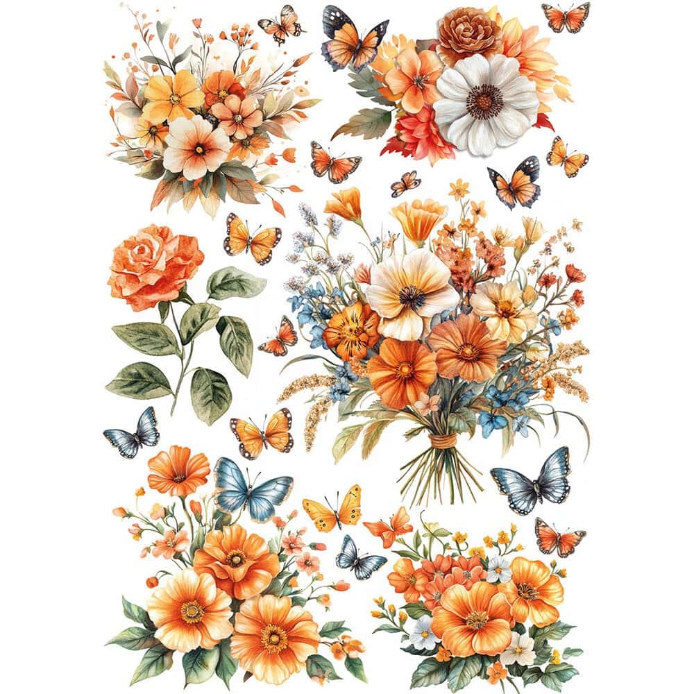 Rice Paper Art set - A5 - 8 - pack - Hello fall - 9 - Ciao Bella - Tidformera