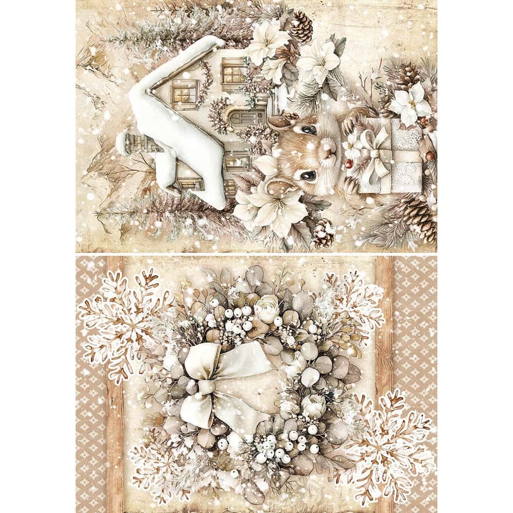 Rice Paper Art set - A5 - 8 - pack - Winter Season - 2 - Ciao Bella - Tidformera
