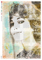 Rice Paper Decoupage - A5 - Scene 0086 från Paper Designs. Rispapper med en kvinna som har huvudet lutat mot en vägg. Text är printat över. - Tidformera
