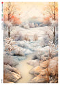 Rice Paper Decoupage - A5 - Views 0200 från Paper Designs. Rispapper med motiv med ett vinterlandskap med snö. - Tidformera
