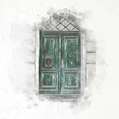 Rice paper Set - 15 x 15 - Doors with flowers - 4 - ITD Collection - Tidformera