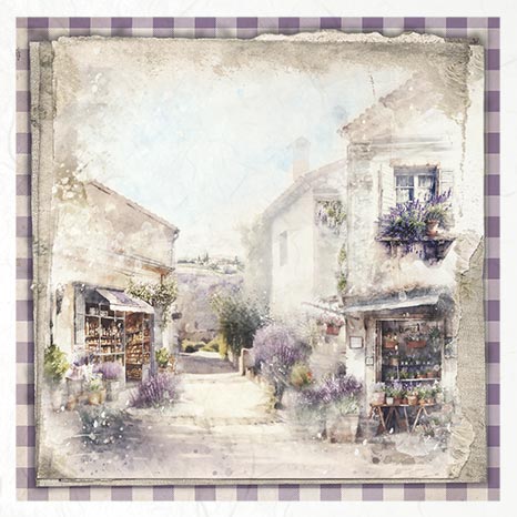 Rice paper Set - 15 x 15 - Lavender fields - 5 - ITD Collection - Tidformera
