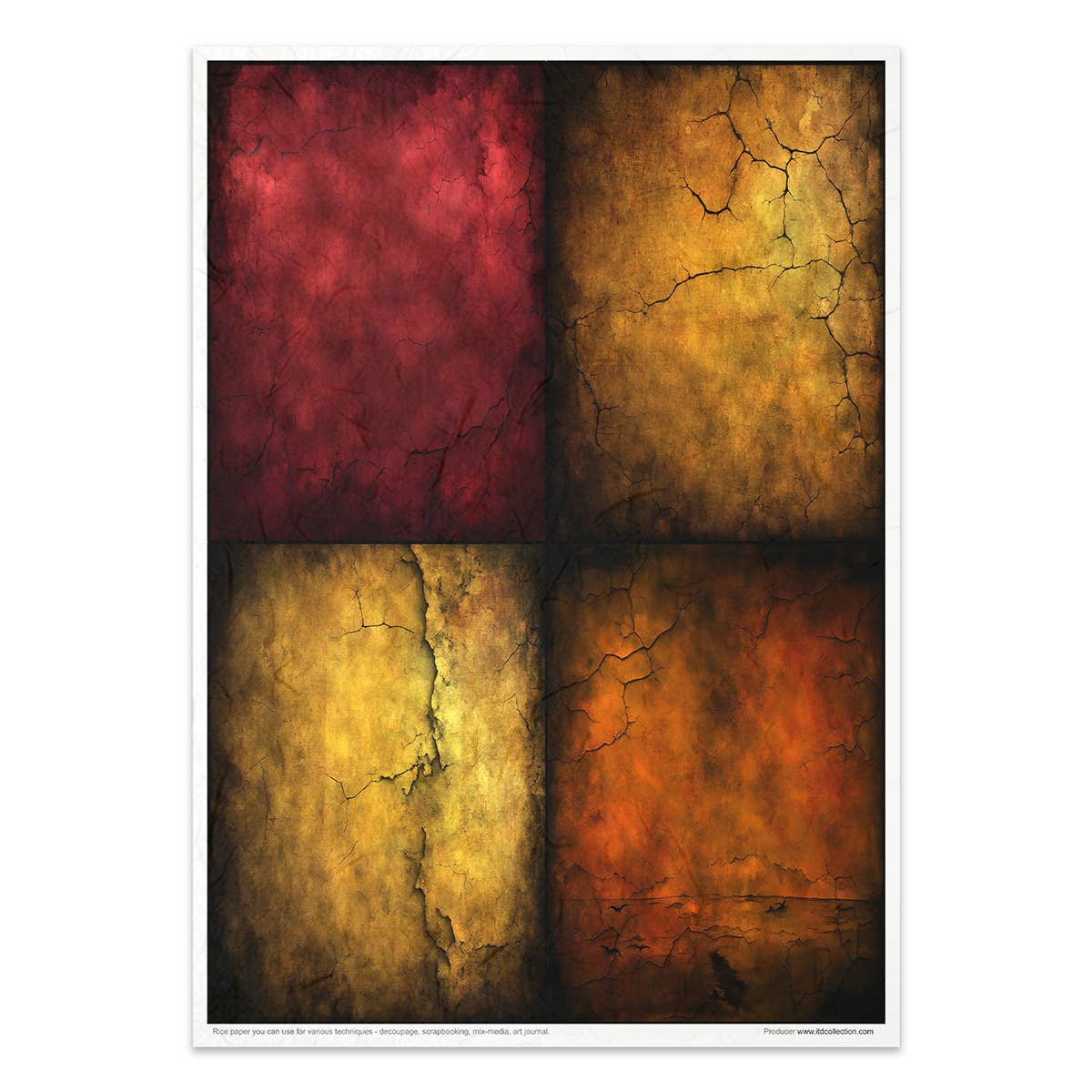 Rice paper set - A4 - Black & color - 5 - ITD Collection - Tidformera