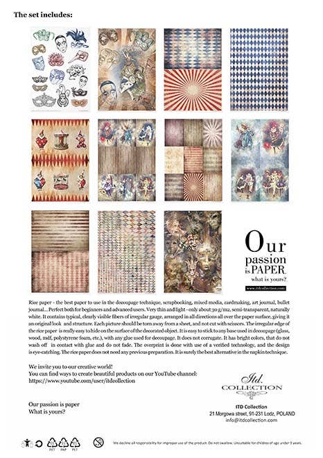 Rice paper set - A4 - Carnival - 2 - ITD Collection - Tidformera