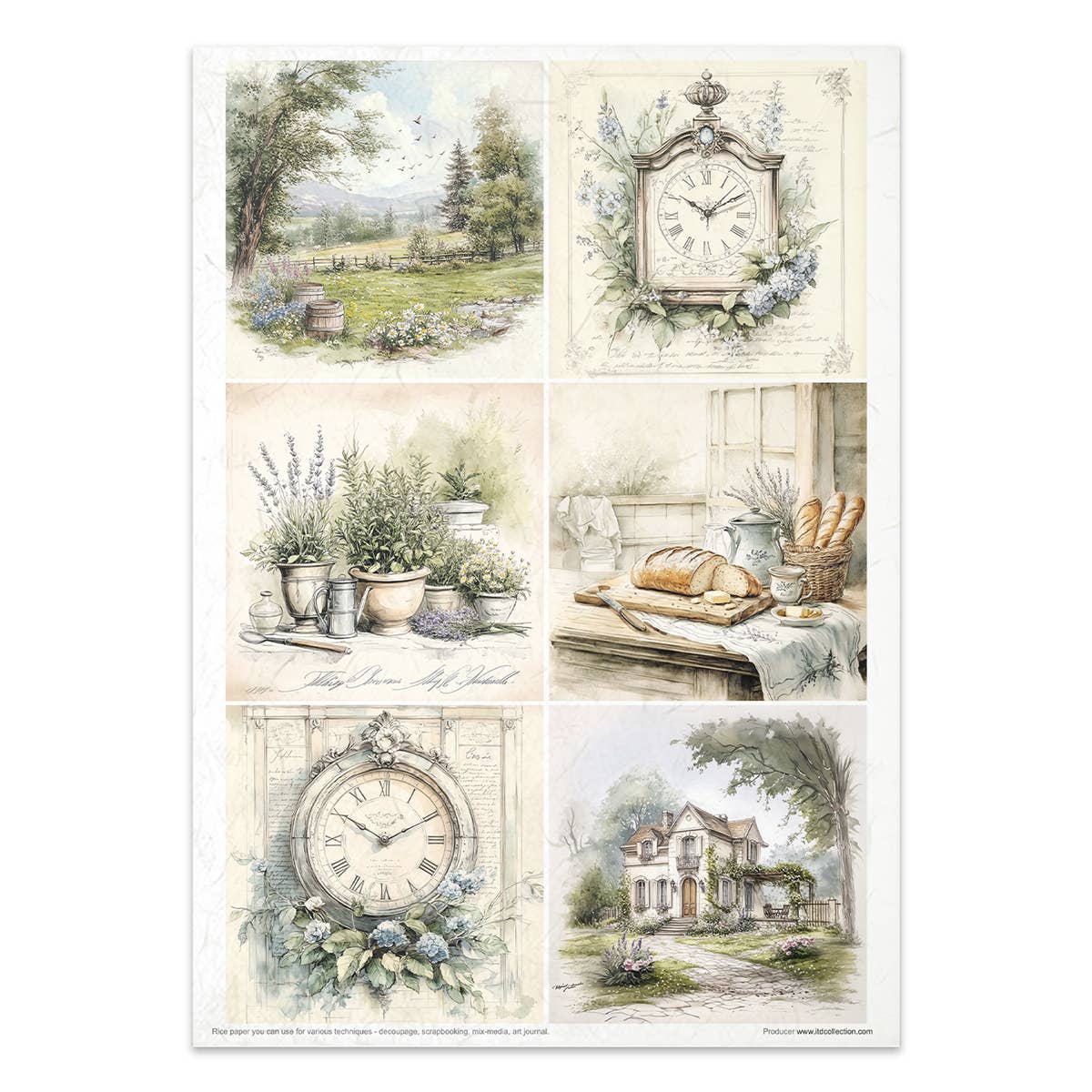 Rice paper set - A4 - Cottage in the Country - 4 - ITD Collection - Tidformera