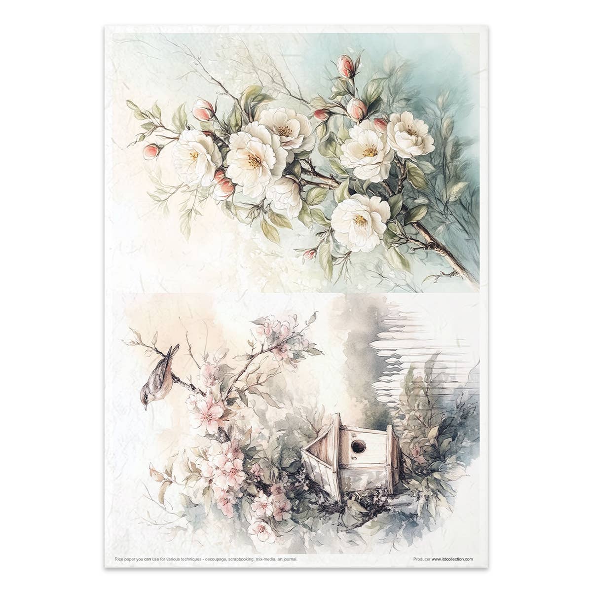 Rice paper set - A4 - Cottage in the Country - 5 - ITD Collection - Tidformera