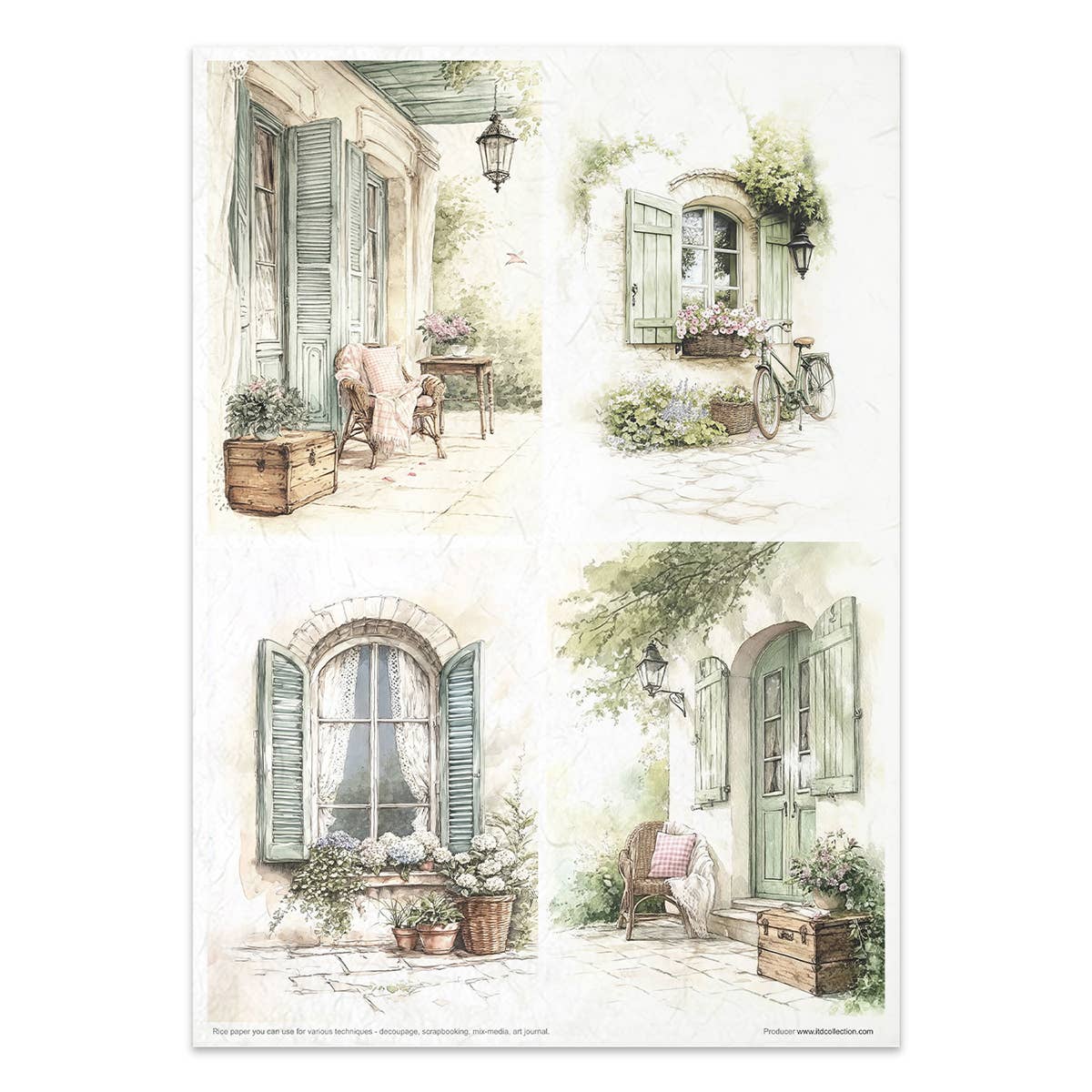 Rice paper set - A4 - Cottage in the Country - 9 - ITD Collection - Tidformera
