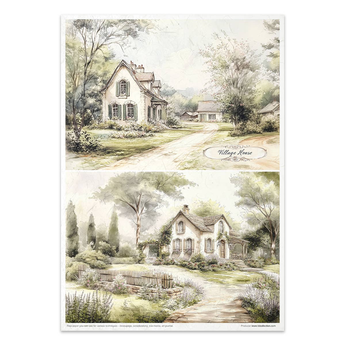 Rice paper set - A4 - Cottage in the Country - 11 - ITD Collection - Tidformera