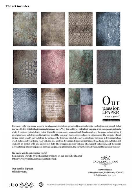 Rice paper set - A4 - Secrets 2 - Gothic Stories - 2 - ITD Collection - Tidformera